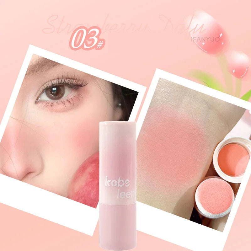 Double-ended Blush Stick Soft Face Brightening Contouring Shadow Blusher Powder Peach Pink Cheek Tint Korean Makeup Cosmetics