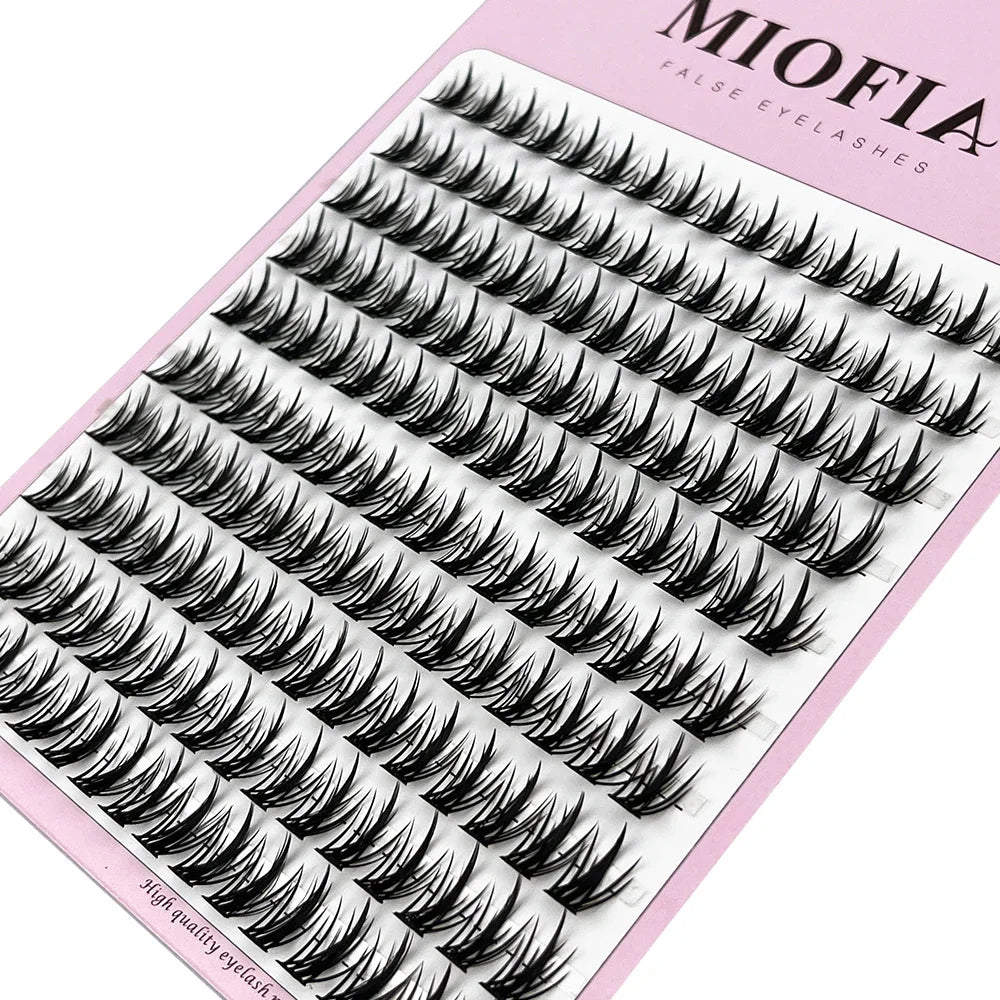 10 row anime lashes Cosplay lash natural wispy  Natural Mink Eyelashes  3D individual manga eyelash clusters   Makeup tools