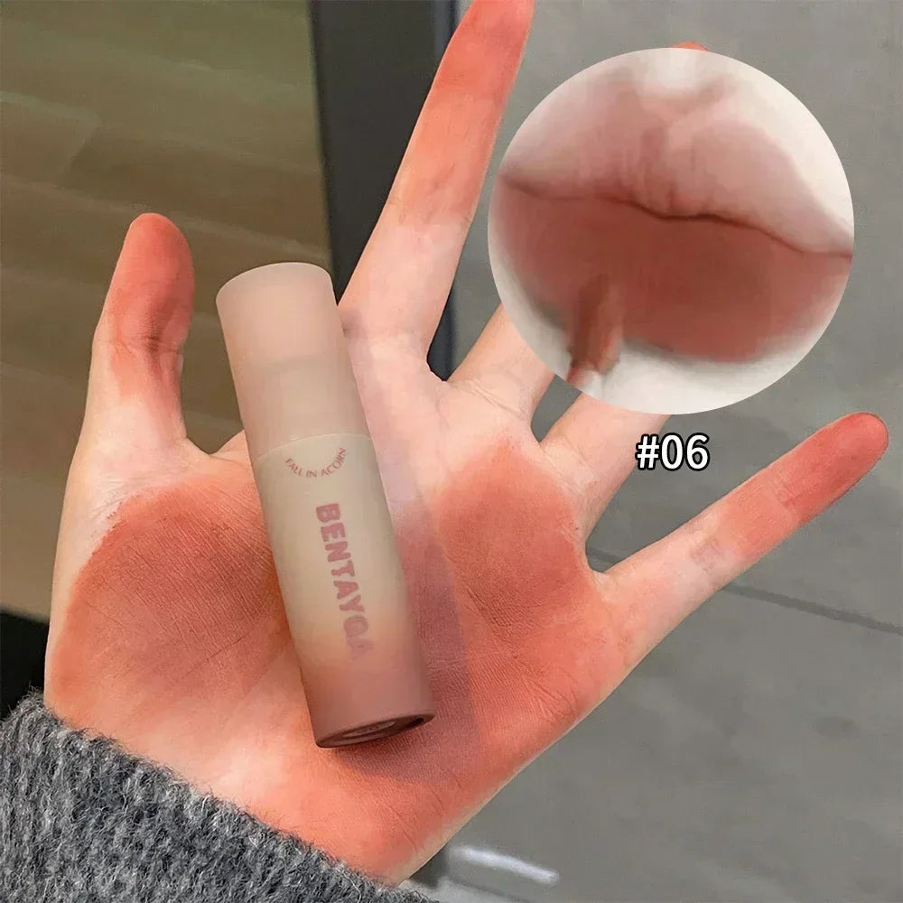 6 Colors Matte Lip Gloss Waterproof Easy To Wear Velvet Rose Red Brown Lip Mud Nude Lasting Liquid Lipstick Lips Makeup Cosmetic